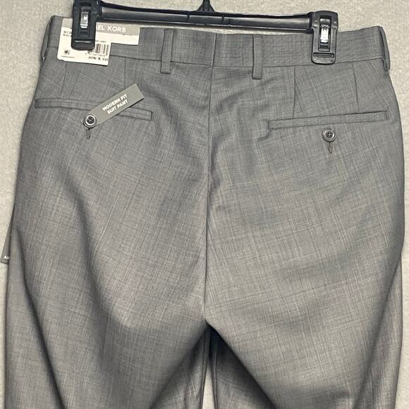Michael Kors Men's 30x32 Modern Fit Dress Pant Wool Stretch Gray Sharkskin NEW - Picture 6 of 10